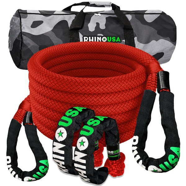 Rhino USA RG-KRKIT78X30-RED Rhino USA 7/8" X 30' Kinetic Rope Recovery Kit W/Soft Shackles (Red)