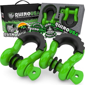 Rhino USA RNO-GRN-SHACKLES Rhino USA 3/4" D-Ring Shackle Set (2-Pack)(Green)
