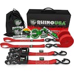 Rhino USA HDKIT-2PK-RED 1.6" X 8' Rhino USA Heavy Duty Ratchet Tie-Downs 2-Pack (Red)