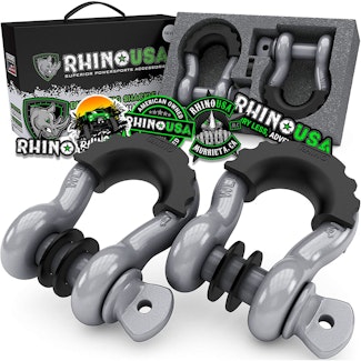 Rhino USA RNO-GRY-SHACKLES Rhino USA 3/4" D-Ring Shackle Set (2-Pack)(Gray)