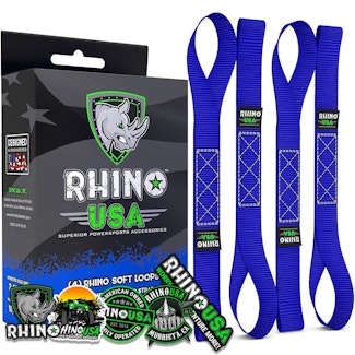 Rhino USA SOFT4PACK-BLU Rhino USA Soft Loops Motorcycle Tie-Down Set 4-Pack Blue