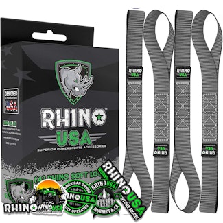 Rhino USA SOFT4PACK-GRY Rhino USA Soft Loops Motorcycle Tie-Down Set 4-Pack Gray