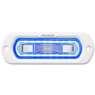 RIGID Industries 51201 SR-L Series Marine Spreader Pod 2 Wire Flush Mount White With Blue Halo
