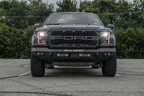 Roadquake Raptor Road Armor 6171F0B-NW (1x) 20-inch RIGID Light Bar; (4x) RIGID Dually ...