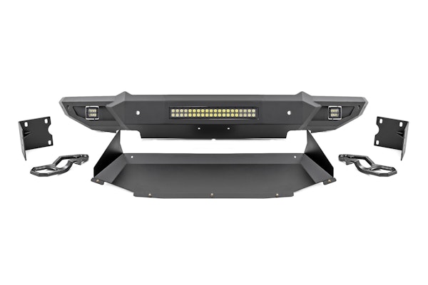 Rough Country 10808ATH Front Bumper w/Skid Plate & Tow Hooks