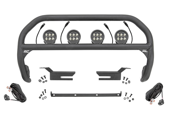 Rough Country 51039 Nudge Bar | 3.5 Inch Round Led (x4) | Ford Bronco 4WD (2021-2023)