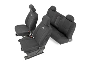 Rough Country 91025 Chevy Neoprene Front & Rear Seat Covers | Black [14-18 Silverado 1500]