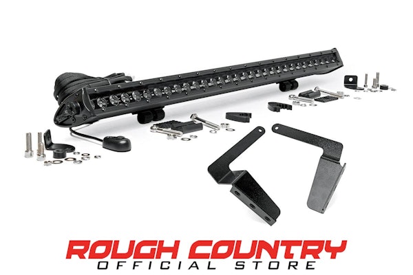 Rough Country 70657 30-inch Black Series Single Row LED Light Bar & Hidden Bumper Mounts Kit