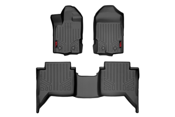 Rough Country M-51002 Heavy Duty Floor Mats [Front/Rear] - (2019 Ford Ranger | Crew Cab)