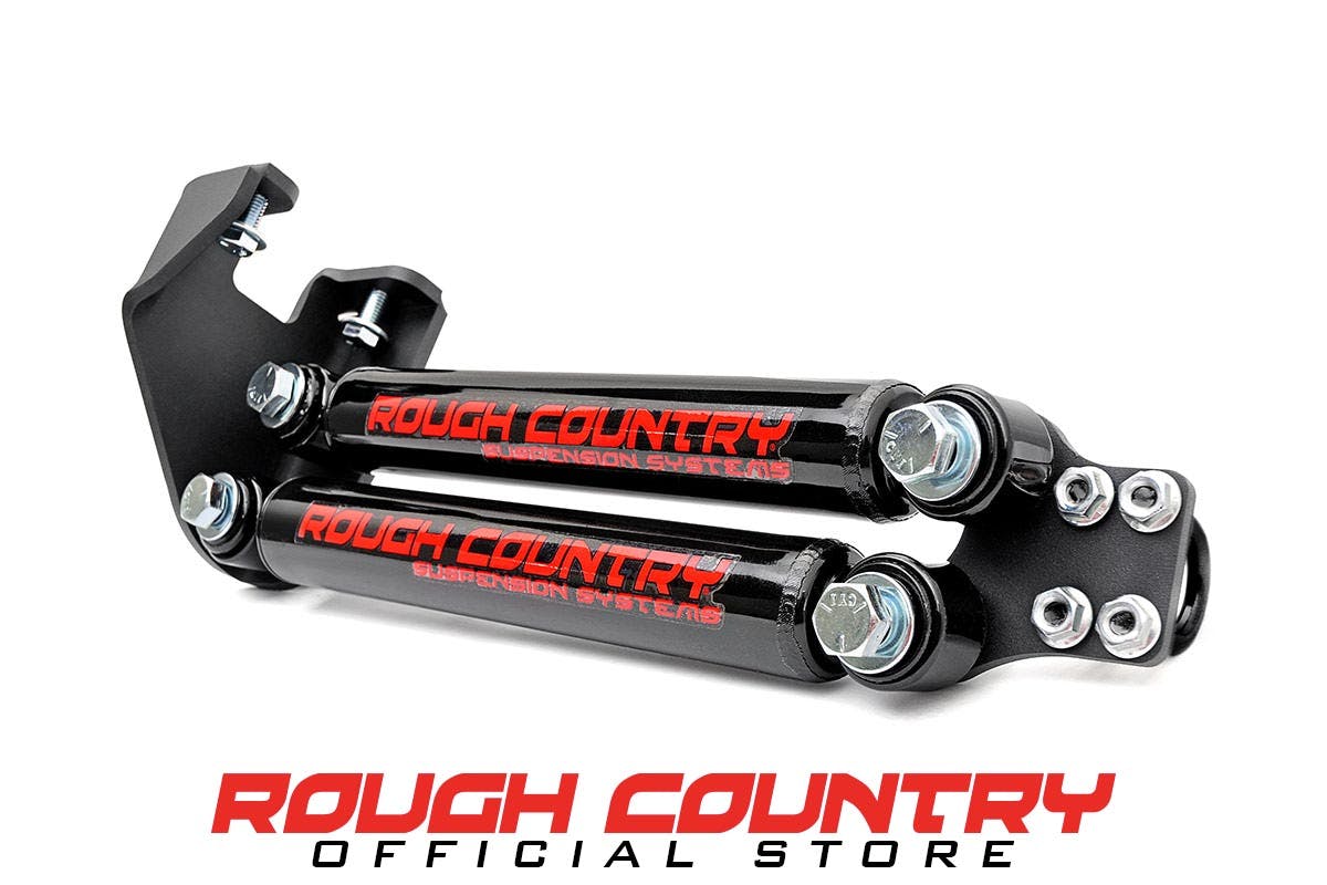Rough Country 87307 Stacked Dual Steering Stabilizer for 4-6