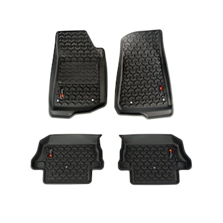 Rugged Ridge 12987.43 Floor Liner Kit, Black, Front and Rear, 18-19 Jeep Wrangler JL, 2 Door