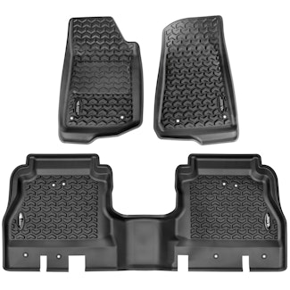 Rugged Ridge 12987.44 Floor Liner Kit, Front & Rear; Black