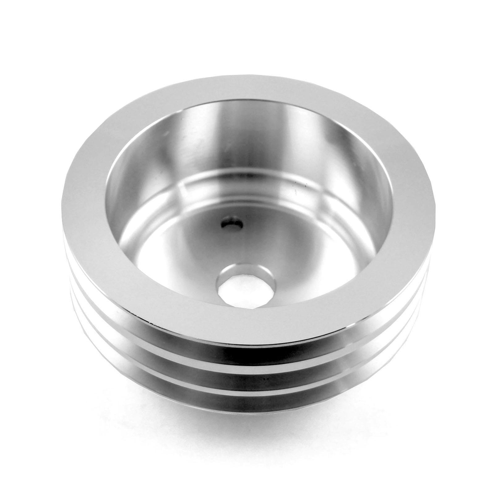 PCE by Speedmaster PCE239.1008 Fits Chevy SBC 350 Billet Aluminum Short Water Pump Swp 2 Groove Crank Pulley 