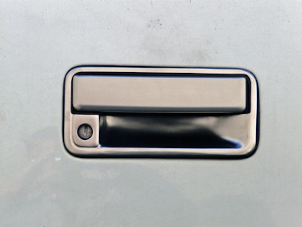TFP 415BR Tailgate Handle Insert Splitgate with Keyhole. Stainless Steel Brushed Finish
