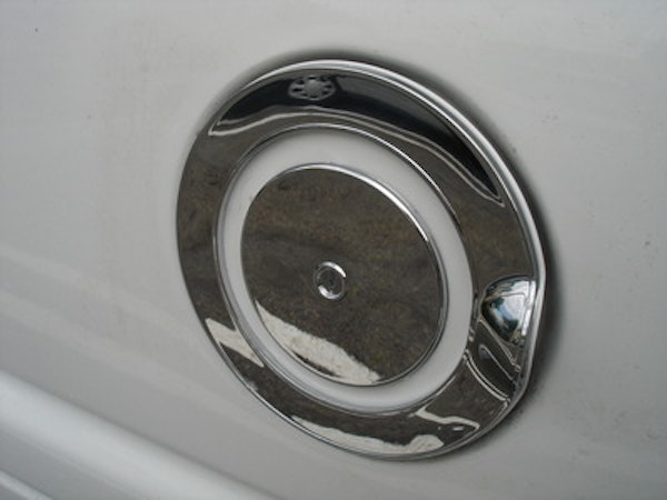 TFP 802 Fuel Door Insert Outer and Inner Piece with Keyhole Plastic Chromed Finish