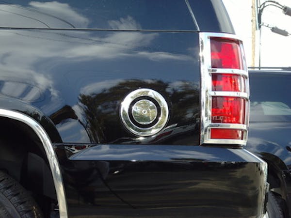 TFP 821 Fuel Door Insert Outer and Inner Piece with Keyhole Plastic Chromed Finish