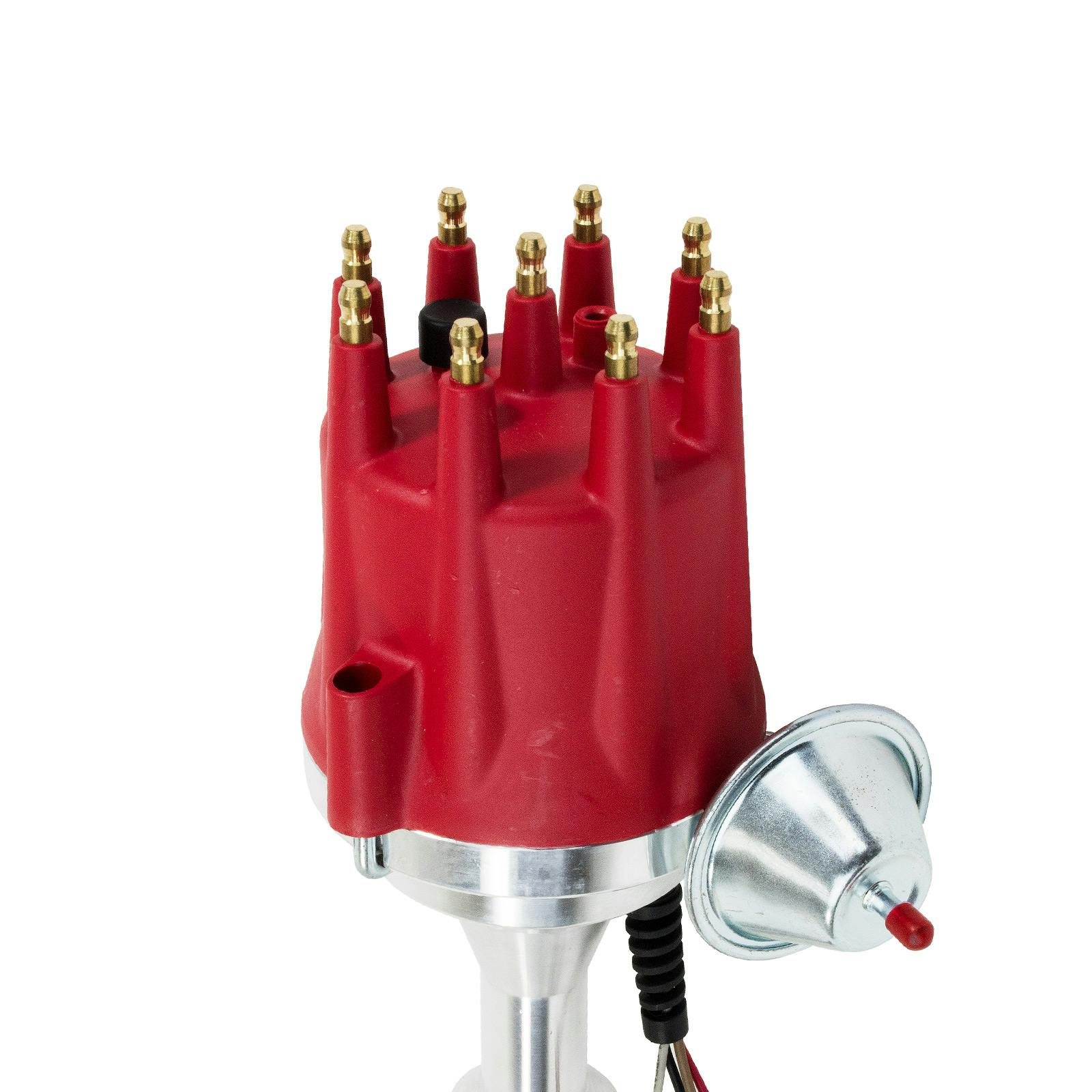 Top Street Performance JM7709R Pro Series Ready-To-Run Distributor with Red Cap 
