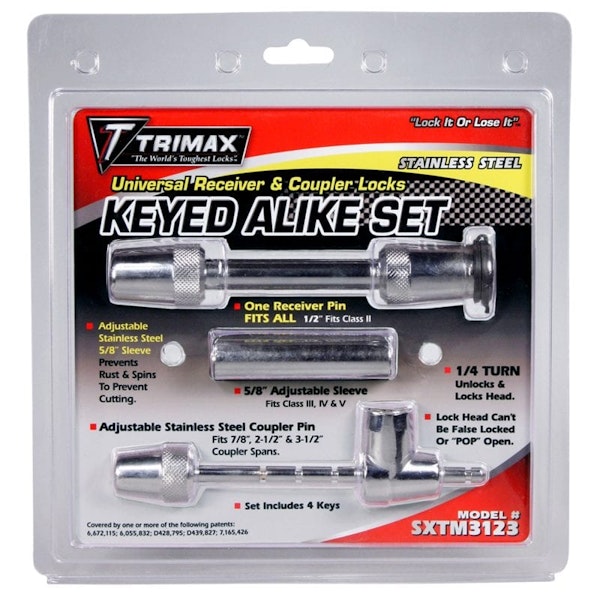 Trimax SXTM3123 Stainless Steel Universal Coupler Receiver Lock Kit