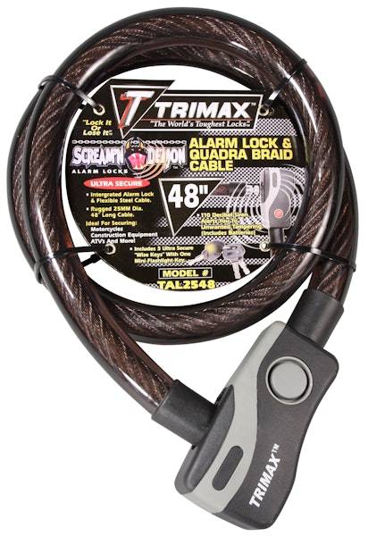 Trimax TAL2548 Alarm Lock & Quadra-Braid Cable 25mm Cable X 48 Length