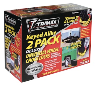 Trimax TCL265 Deluxe Wheel Chock Lock Keyed Alike Two Pack-Medium