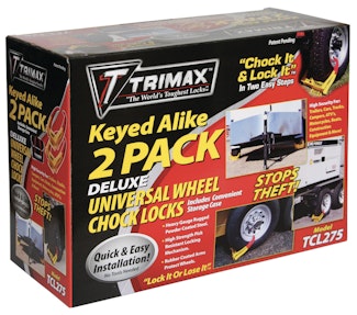 Trimax TCL275 Deluxe Wheel Chock Lock Keyed Alike Two Pack-Large