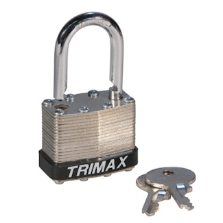 Trimax TLM100 Dual Locking 40mm Solid Steel Laminated Padlock W/ 1 X 1/4 Shackle