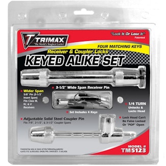 Trimax TM5123 T5-5/8 Receiver Lock 3-1/2 Span & Tc123 Universal Coupler Lock