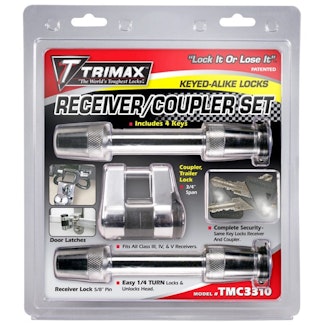 Trimax TMC3310 TRIMAX (2) T3S-5/8 Receiver & TMC10 3/4Span Coupler Lock, Flat Keys