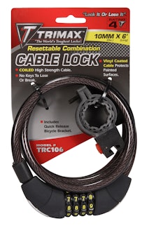 Trimax TRC106 Medium Security Combo with Bracket- Coiled 6' X 10mm