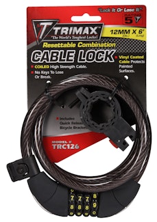 Trimax TRC126 Medium Security Resettable Combo with Bracket-Coiled 6' X 12mm