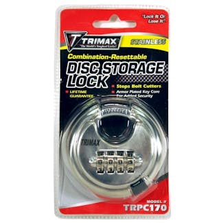 Trimax TRPC170 Stainless Steel 70Mm Round Combination Padlock w/10mm Shackle