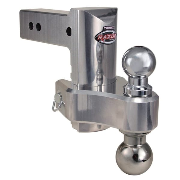 Trimax TRZ6ALHD 6 Pin & Clip Aluminum Drop Hitch For 2-1/2 Receivers-Dual Ball Included
