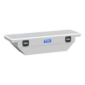 UWS EC11021 Bright Aluminum 63 Secure Lock Angled Tool Box, Low Profile (Heavy Packaging)