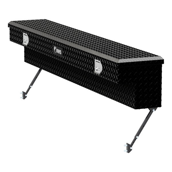UWS EC30142-MK2 Gloss Black Aluminum 72 Truck Side Tool Box with Space-Saving Legs