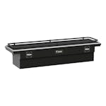 UWS SL-72-LP-BLK-R Gloss Black Aluminum 72 Secure Lock Crossover Truck Tool Box, Low Profile, Rail