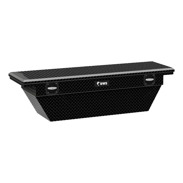 UWS SLD-69-A-LP-BLK Gloss Black Aluminum 69 Deep Angled Secure Lock Truck Tool Box with Low Profile