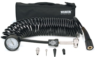 VIAIR 00029 5 in 1 Deflator/Inflator  25 Ft. Inside Braided Coil Hose  120 psi Inline G