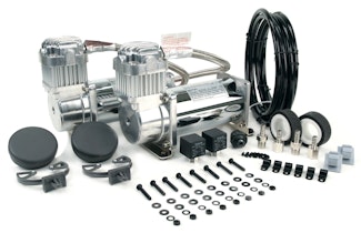 VIAIR 40013 Dual Chrome 400C Value Pack 400C/2  110/145 P. Switch  40 Amp Relay/2