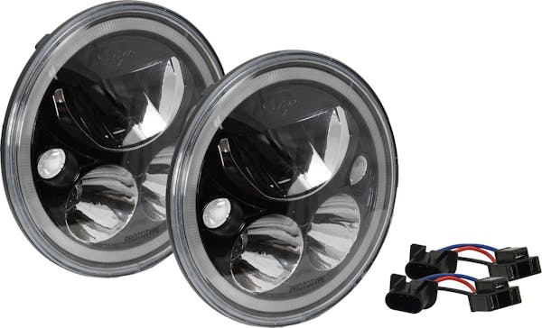 Vision X 9892443 7" Black Chrome LED Headlights Low-High-Halo