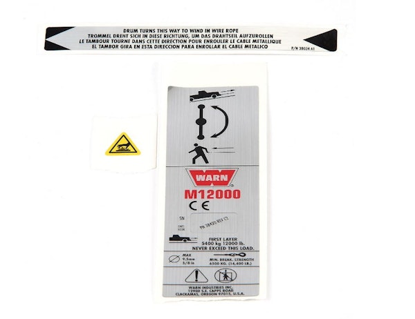 WARN 38424 S/P Label Kit, CE M12000
