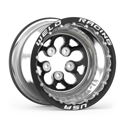 WELD Racing - Drag 83B-508208MBS 15x8'' Black/Polished Alpha-1 5x4