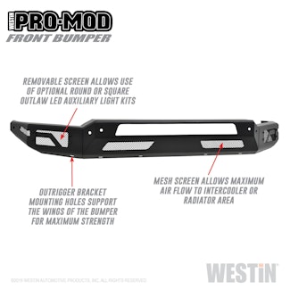 Westin Automotive 58-41195 Pro-Mod Front Bumper Textured Black