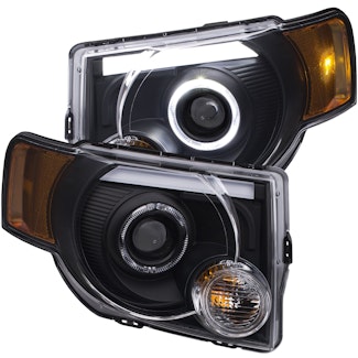 AnzoUSA 111355 Projector Headlights with Halo Black