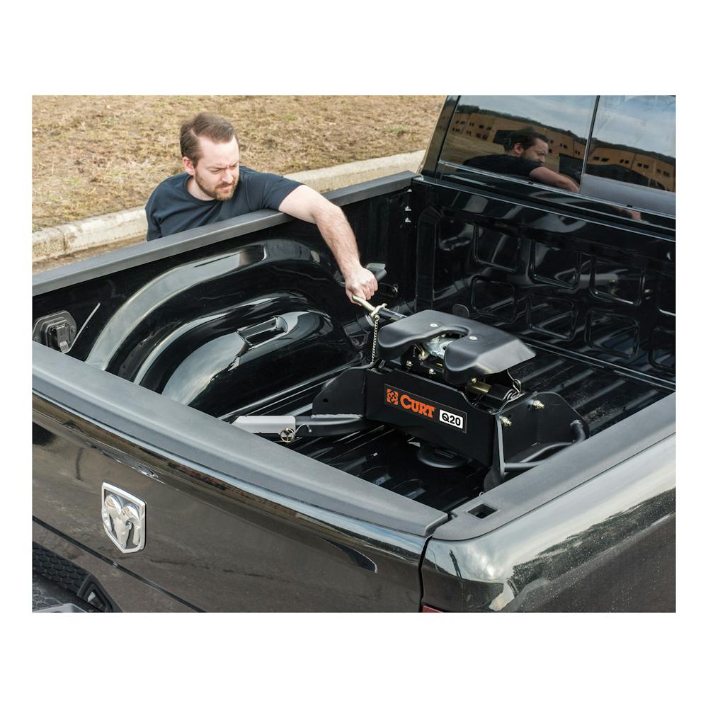 CURT 16045 Q20 5th Wheel Hitch, Select Ram 2500, 3500, 8' Bed Puck System