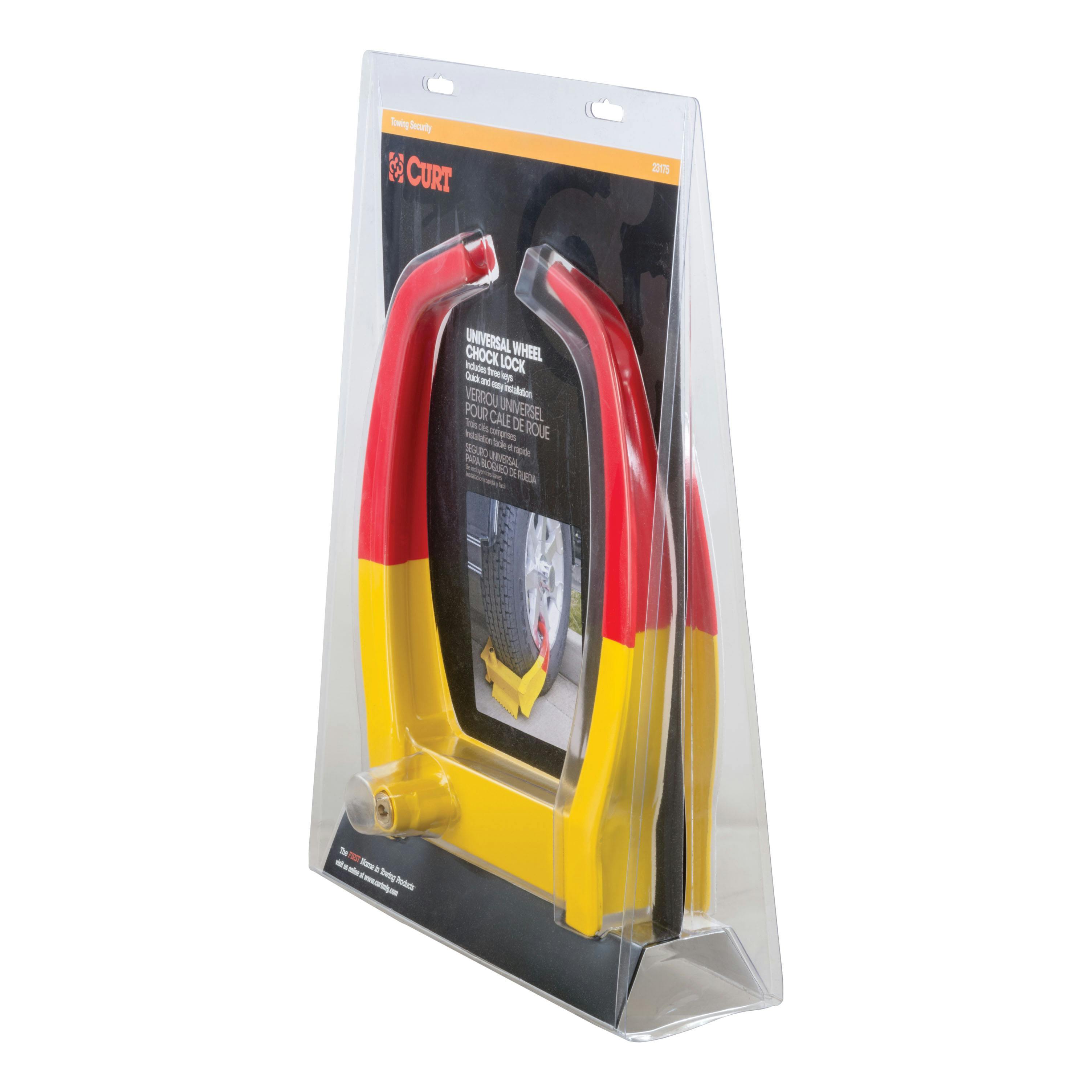 CURT 23175 Wheel Chock Lock (Yellow Powder Coat)