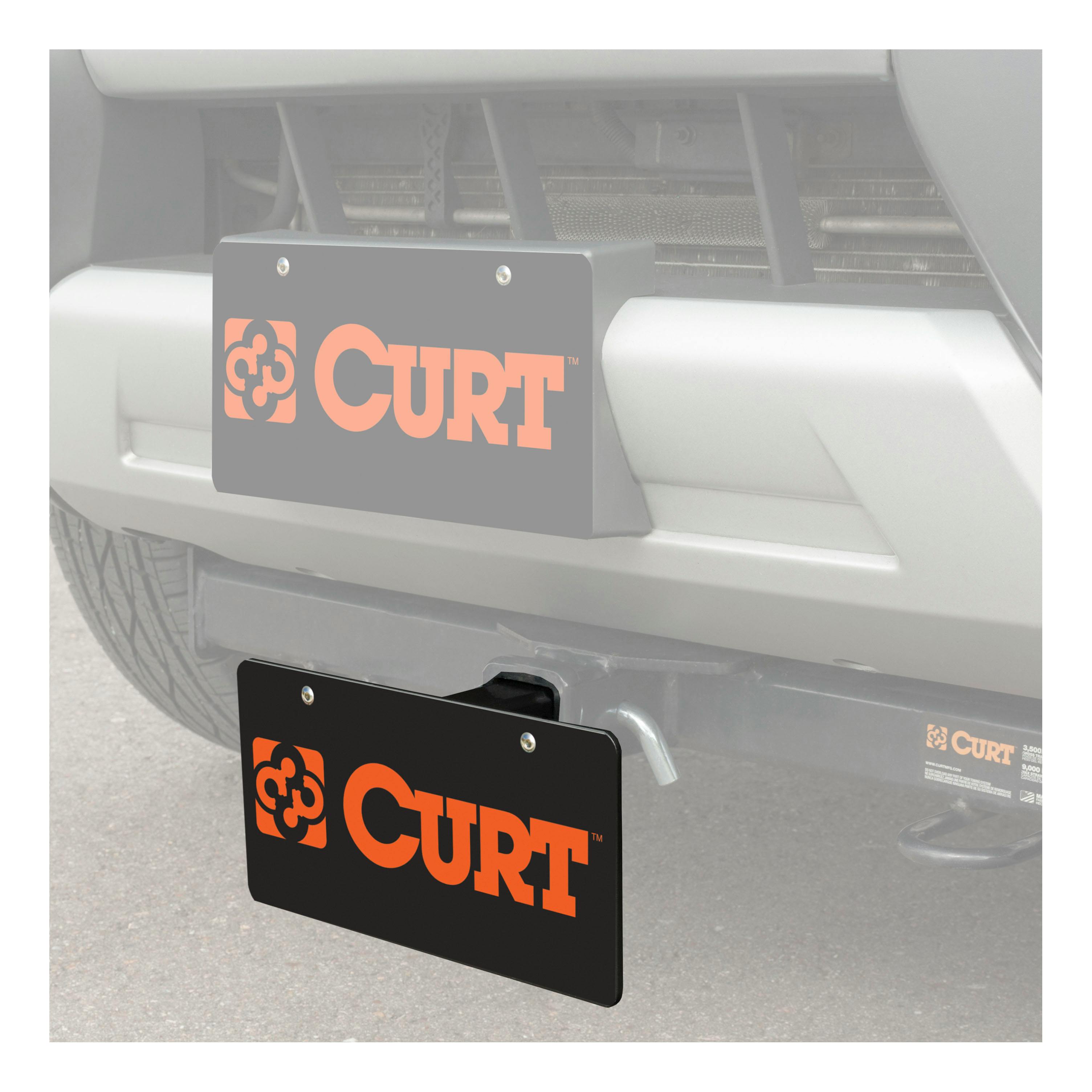 Universal Trailer Hitch License Plate Holder - No Drilling Required Mount