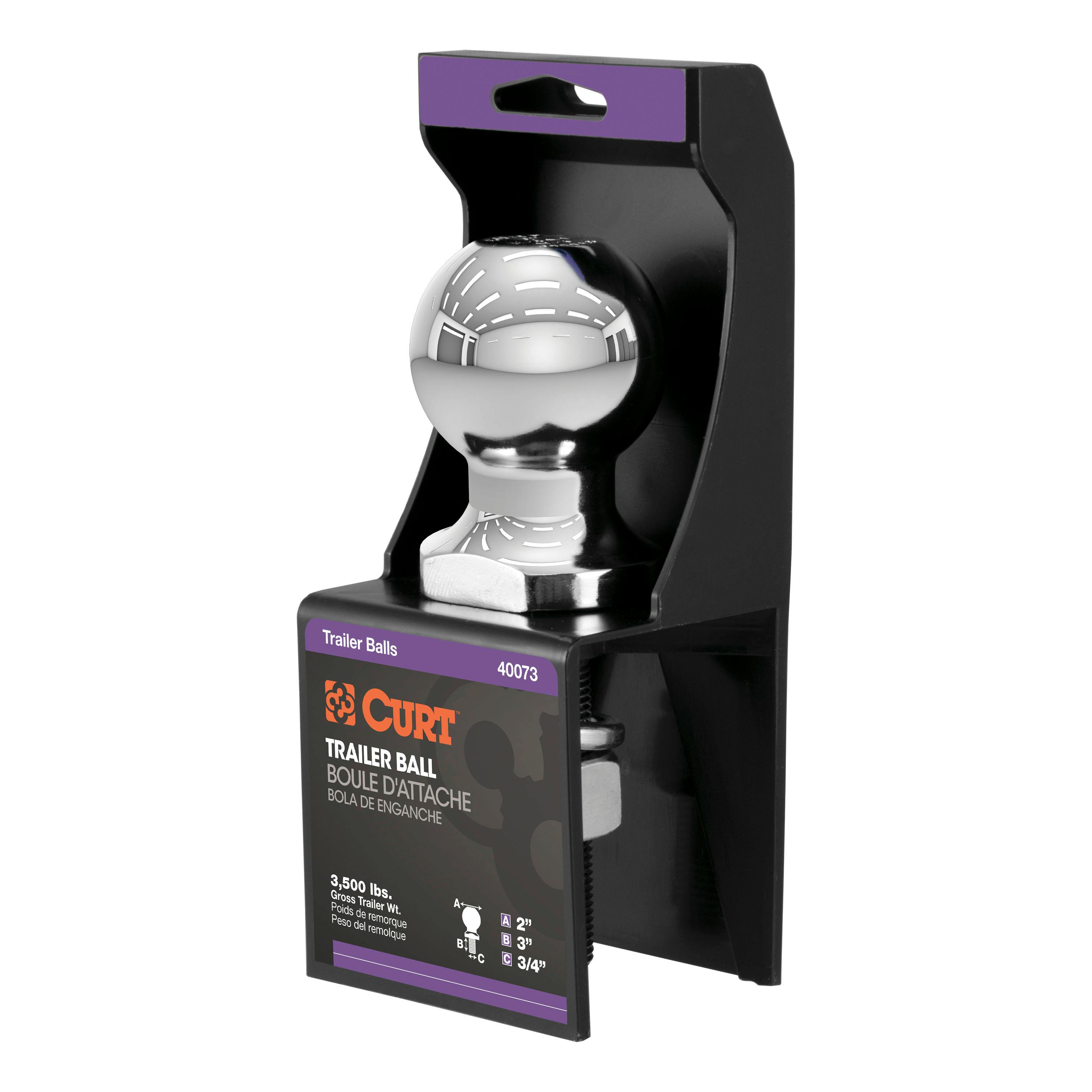 thumbnail image 2 of CURT 40073 2-Inch Chrome Trailer Ball - 3/4" Shank, 3500 Lbs Capacity 2 of 9