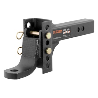 CURT 45901 Adjustable Channel Mount with 1 Ball Hole (2 Shank, 6,000 lbs., 6-3/4 Drop)
