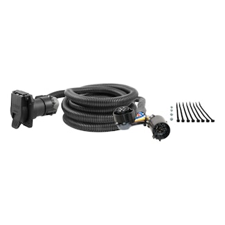 CURT 56000 10' Custom Wiring Extension Harness (Adds 7-Way RV Blade to Truck Bed)