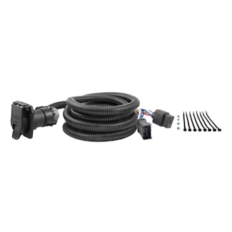 CURT 56001 10' Custom Wiring Extension Harness (Adds 7-Way RV Blade to Truck Bed)